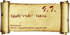Igyártó Tekla névjegykártya